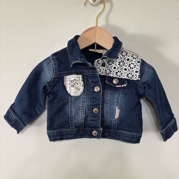 First Impressions Other - First Impressions Infant Baby Girl Eyelet Denim Jacket 6-9m